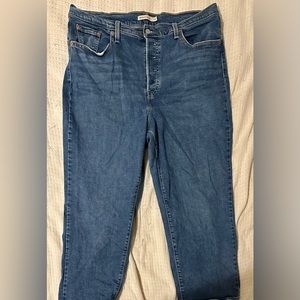 Levi’s button fly high waist jeans, size 16.